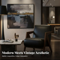 Mid-Period Modern Accent Chair Retro Design Mid-Period Modern Armchair Firm Sponge Cushion Wooden Frame Accent Chair for Cafe, Hotel, Balcony
