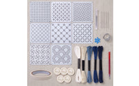 Reusable Sashiko Embroidery Template Kit Beginner-Friendly Sashiko Embroidery Kit Heat-Erasable Visible-Mending for Sewing Enthusiasts, Beginners, Crafters, Craft Classes, Home