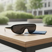 Wraparound Perforated Glasses Sleek Perforated Glasses with Resin Frame for Adults, Eye Training, Home Practice
