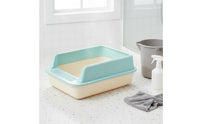 Anti-Splash Semi-Enclosed Litter Box Long-Lasting PP Material Semi-Enclosed Litter Tray Easy to Clean Plastic Cat Potty for Kittens