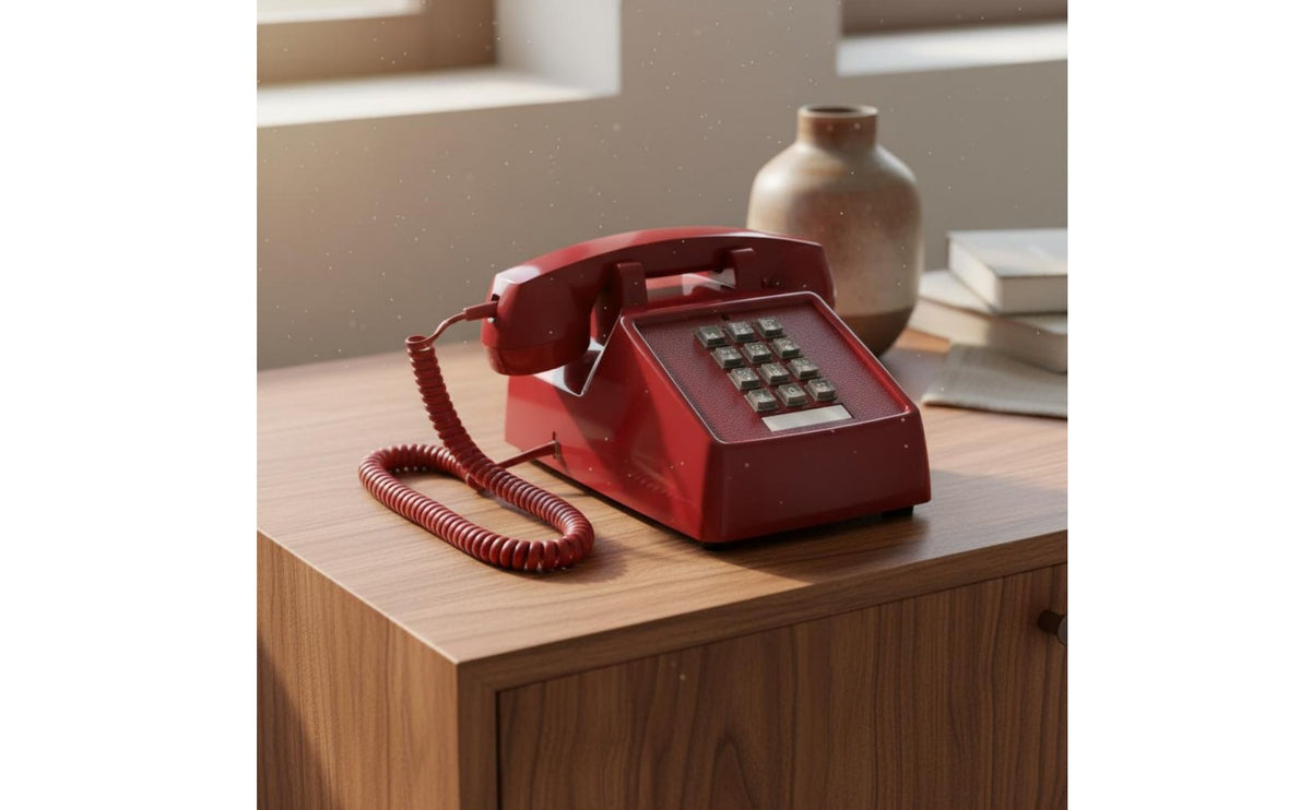 Retro Push Button Telephone Mechanical Bell Chime Retro Telephone Backup Emergency Use Vintage Corded Desk Phone for Study Room