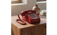 Retro Push Button Telephone Mechanical Bell Chime Retro Telephone Backup Emergency Use Vintage Corded Desk Phone for Study Room