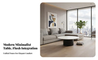 2 Pieces Modern Minimalist design Round Nesting Table Set Space Saving High-Low Nesting pair abrasion Resistant Top Living Room Furniture Easy to Clean for Apartment Dwellers, Renters, Homeowners, Small Spaces, Lounge Area