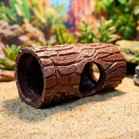 Tree Trunk Reptile Hide Cave, Resin Tree Hollow for Crested Gecko Tank Accessories, Brown Sturdy 13*20cm Reptile Hideout Shell