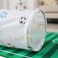 Anti-Boredom Soccer Field Cat Toy Self-Entertainment Interactive Cat Tunnel Set Encourages Exercise Interactive Kitty Tube Portable for Cats, Kittens, Indoor