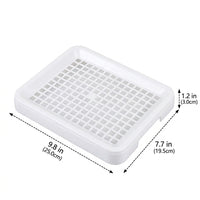 Dry Feet Guinea Pig Litter Tray, Litter Pan with Grate for Bunny and Chinchilla, Washable Flat Toilet Pan, 25 x 19.5 x 3 cm Size