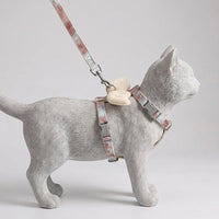 Cat Vest Harness and Leash Set, Adjustable Cat Walking Harness with Decorative Attachments, No Pull Outdoor Walking Gear for Small Pets