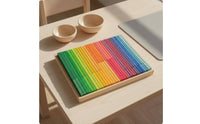 Wooden Rainbow Blocks Open-Ended Play Rainbow Stacking Set Early Learning Wooden Arch Blocks for Preschoolers, Kids, Kindergarten, Classroom, Daycare