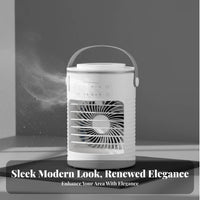 Desktop Air Chiller 7-Color Portable Water-Cooled Chiller Triple Fan Settings Speeds Desktop Misting Fan for Bedroom, Dorm Room, Camping