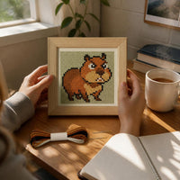 Cartoon Animal Angry Bala Cross Stitch Kit with Frame for Students and Beginners