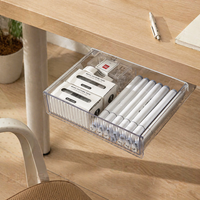 Under Desk Drawer Organiser, Automatic Large PP Storage, 24x21.3x6.5cm Office Desk Solution, Space Saving Home Office