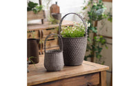 2 Pieces Antique Look Basket Vintage Design Rustic Hand Basket Movable Handle Decor Item