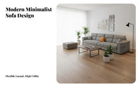 Straight Line Sectional Sofa Sturdy Frame Modern Textile Couch Firm-Density Foam Upholstered Multi-Seater Sofa for Homeowners, Hosts, Lounge Area