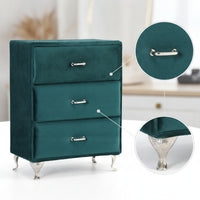 Jewelry Cabinet with Drawers Peacock Green Jewelry Storage Cabinet Soft-Lined Mini Dresser for Women, Teens