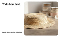 Woven Boater Hat Blank Design Flat Tops Headwear Design Fashion Accessory for Crafters, Crafting, Summer Outings, Tea Parties