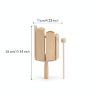 Slotted Wooden Sound Tube Included Mallet Multi-Tone Percussion Tube Artisan-Made for Children