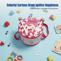 Children's Double-Sided Cartoon Snare Drum, Percussion Hand Drum, Orff Music, Preschool