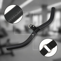 Curved Bar with Hanging Strap Non-Slip Curl Bar Attachment Long-Lasting Cable Machine Attachment with Carabiner Compact for Athletes