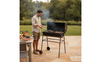 Outdoor Charcoal Grill with Side Shelves Wheeled Charcoal Grill with Side Shelf Portable Long-Lasting for Families