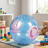Large Hamster Sphere with Anti-Catch Design, 20cm Transparent Exercise Sphere for All Sizes, Ventilated Hamster Running Spheres with Stand