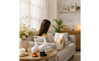 Tabletop Resin Goose Figurines Whimsical Goose Figurines with Boots Decorative Resin Bird Statues Farmhouse for Shelf, Entryway, Vanity, Bathroom Counter