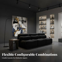 Lowheight Block Sofa Minimalist Design Reconfigurable Foam Block Sofa Wabi-Sabi Aesthetic Living Room Furniture for Renters, Open-Plan Space, Studio