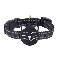 Reflective Cat Tracker Collar Adjustable Cat Collar with Tracker Holder Lightweight Tracker Tag Low-Profile for Cats, Small Pets, Outdoor Tracking, Travel