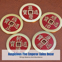 Pure Brass Five Emperor Coins, Door Threshold Weight, Entryway Home Decor, Random Emperor Motif, Office Gift