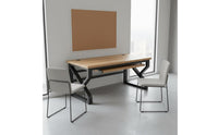 Double Workstation Desk Thickened Tabletop Solid Wood Writing Desk Heavy Duty for Students