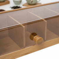 Flip-Top Design Clear Lid Tea Storage Organizer 5 Compartment Tea Bag Holder for Kitchen