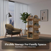 360-Degree Rotation Rotating Book carousel Multitier Design bookshelf Space-Saving bookshelf Large Capacity for Children, young children, Living Room, Small areas, literary Corner, Playroom