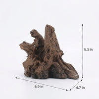 Driftwood Aquarium Cave Decoration, Bark-Textured Resin Ornaments with Hiding Cavity, Freshwater Aquatic Tank Habitat Decor