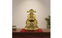 Brass Deity of Prosperity Statue Traditional Craftsmanship Chinese Wealth God Statue Auspicious Charm Chinese Wealth Deity Figurine