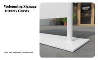 Weather Resistant Freestanding Advertising Barrier Heavy Duty Base Floor Standing Logo Display Stand Easy Assembly Canvas Panel Partition Fence Multi-Functional for Cafe Owners, Restaurant Managers, Event Planners, Sidewalks, Storefronts, Patios, Lobbies
