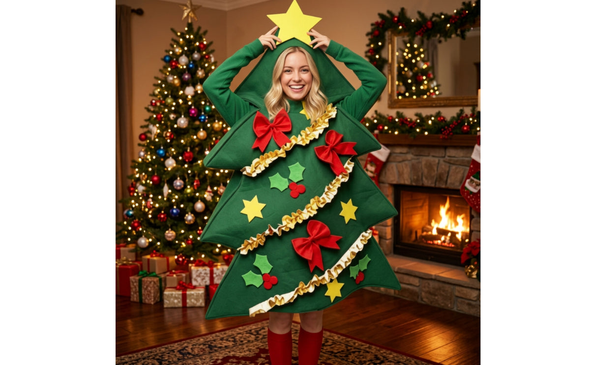 Christmas Tree Costume Festive Christmas Tree Outfit Funny Holiday Costume for School Events