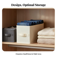 Narrow textile Drawer Space Saving foldable textile container Front Handle for Adults