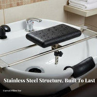 Stainless Steel Frame Shampoo Bed Headrest Waterproof Salon Shampoo Bowl Neck Rest Easy to Clean for Hairstylists, Barbershop, Beauty Parlor