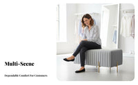 Padded Metal-Frame Bench Light Luxury Design Long Stool Soft padding Indoor Seating for Adults, Business Owners, Clothing boutsideique, Fitting Room, Hallway