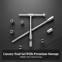 Universal Fit Sockets Car Tire Removal Kit Heavy Duty Construction 4-Way Cross Wrench High Leverage Design for Roadside Repair