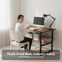 Minimalist Design Simple Computer Desk Space Saving Computer Desk Easy Assembly Student Study Table Sturdy Structure for Students, Adults, Writers, Bedroom, Apartment, Dorm Room