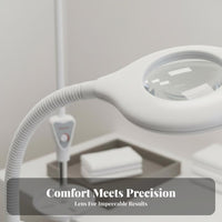 Eye Protection Esthetician Floor Lamp Flicker-Clear Esthetician Floor Lamp with Wheels Adjust Mable Brightness Gooseneck Beauty Task Light High-Power Magnification for Lash Technicians Artists, Salon, Medical Practice, Home, Art Studio
