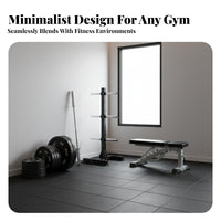 Heavy Duty Barbell and Plate Storage Rack Stable Base Weight Plate and Bar Holder Space Saving Design Standard Weight Storage Rack Long-Lasting Construction