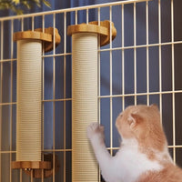 Cat Scratching Column with Cage Mount Space-Saving Cat Scratching Column with Mountings Mounted Scratcher with Sisal Rope for Indoor Cats
