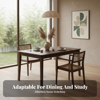 New Chinese Design Dining Table Multi-Functional Solid Wood Dining Table Minimalist Design Rectangular Writing Desk for Families, Students