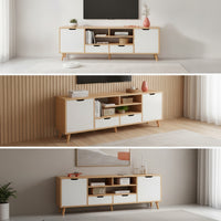 TV Stand with Storage NordicTV Stand Cabinet Modern Media Console for Living Room, Apartment