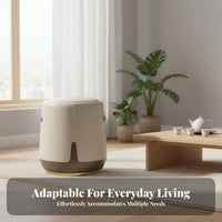 Nordic design Round Stuffed Ottoman Minimalist Design Three-Legged Round Seat Padded Top Low Stool multifunctional for hot beverage lovers, household members, removingice Workers, Bedroom, Entryway