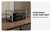 Solid Aluminum Alloy High-Fidelity Audio Rack Space Saving DAC Rack Long-Lasting Material Desktop Amplifier Stand Stable Design for Audiophiles, Study Room