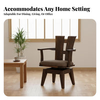 Spindle rear rotating Armchair With Armrests Upholstered rotating Chair for Bedroom