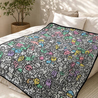 DIY Coloring Blanket Washable Coloring Blanket Personalized Cozy for Children, Sofa, Bedroom