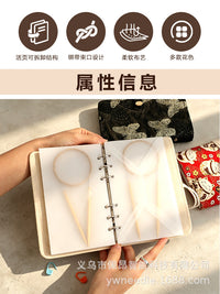 Vintage A6 Fabric Notebook Organizer with 20 Pages and Envelope Pockets